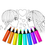 valentines love coloring book android application logo